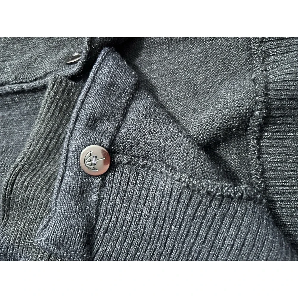 Vintage Arnold Palmer Cardigan Lg/XL Robert Bruce Alpaca Wool USA 60s Navy Red
